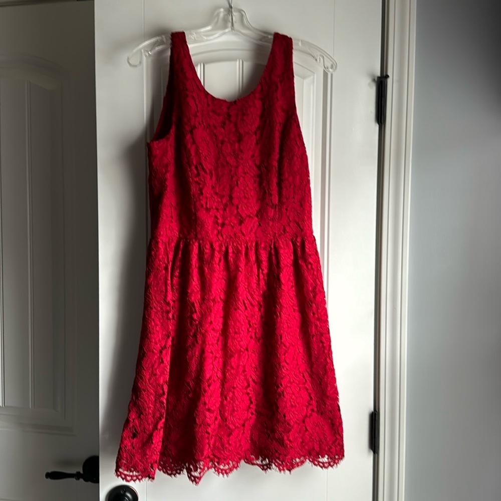 Loft Outlet Red Lace Dress